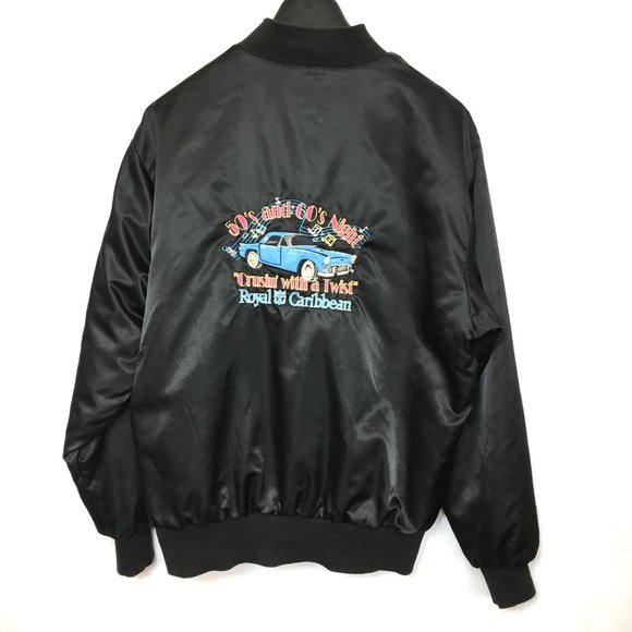 Royal Caribbean Night “Crusin with a twist“ 50's 60's Style Bomber Jacket - Picture 3 of 14